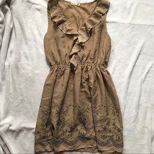 Rare Find: Anthropologie dress, taupe & patterned